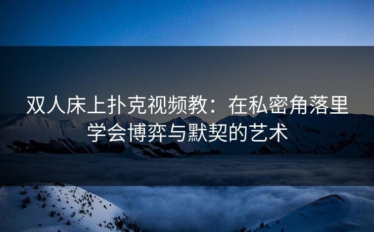 双人床上扑克视频教：在私密角落里学会博弈与默契的艺术