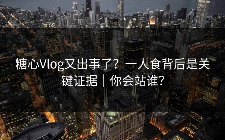 糖心Vlog又出事了?一人食背后是关键证据|你会站谁? 糖心Vlog又出事了?一人食背后是关键证据|你会站谁?