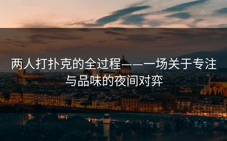 两人打扑克的全过程——一场关于专注与品味的夜间对弈