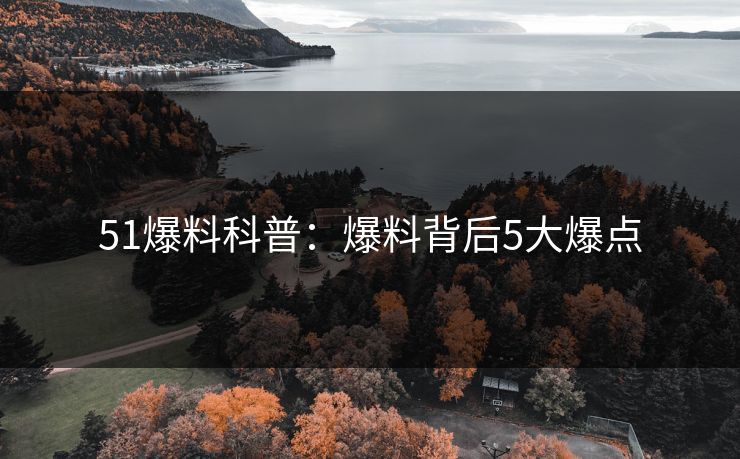 51爆料科普：爆料背后5大爆点