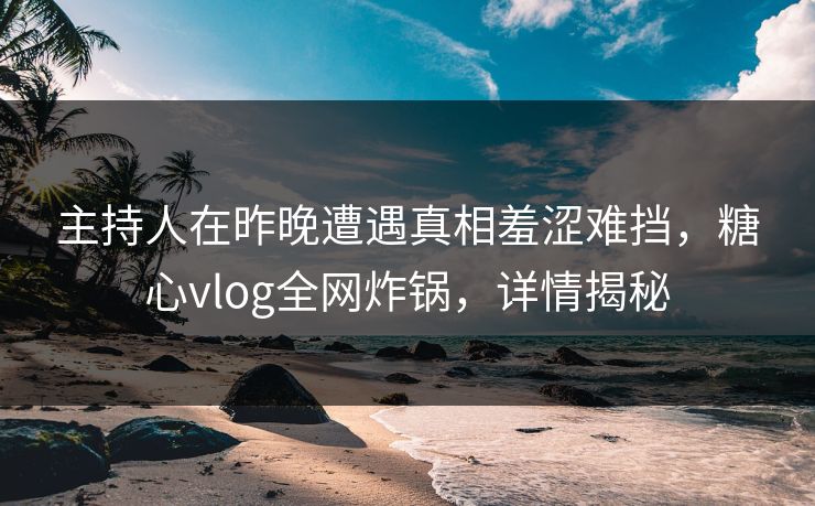 主持人在昨晚遭遇真相羞涩难挡，糖心vlog全网炸锅，详情揭秘